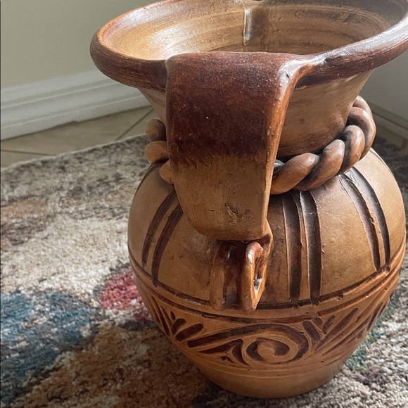 Rustic Tan Ceramic Pitcher - Picture 4 of 4